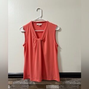 Calvin Klein Coral Sleeveless Blouse Size Small